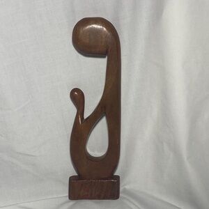 “Mother and Child” Abstract Wooden Sculpture - 11 inches tall